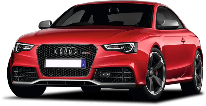 Audi vermelho em destaque ilustrativo